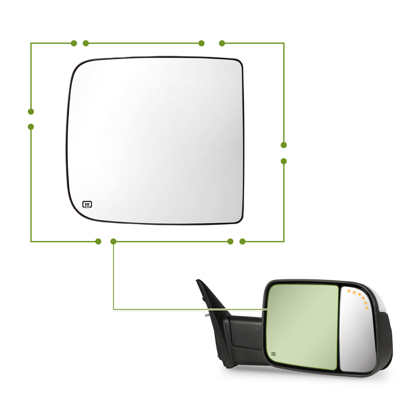Replacement Parts- Right/Passenger Side Big Mirror Glass-2