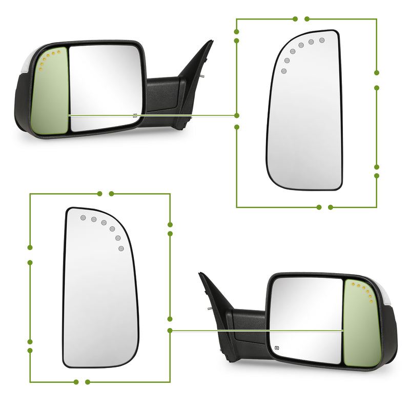 SIZIOM® Pair - Small/Convex Mirror Glass Replacement-2