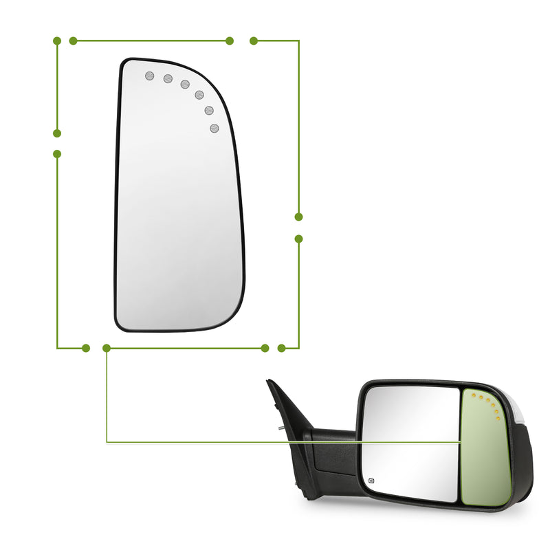 SIZIOM® Passenger Right Side Small/Convex Mirror Glass Replacement-2