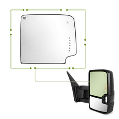 SIZIOM® Replacement Parts- Right/Passenger Side Upper Glass with BSM-2