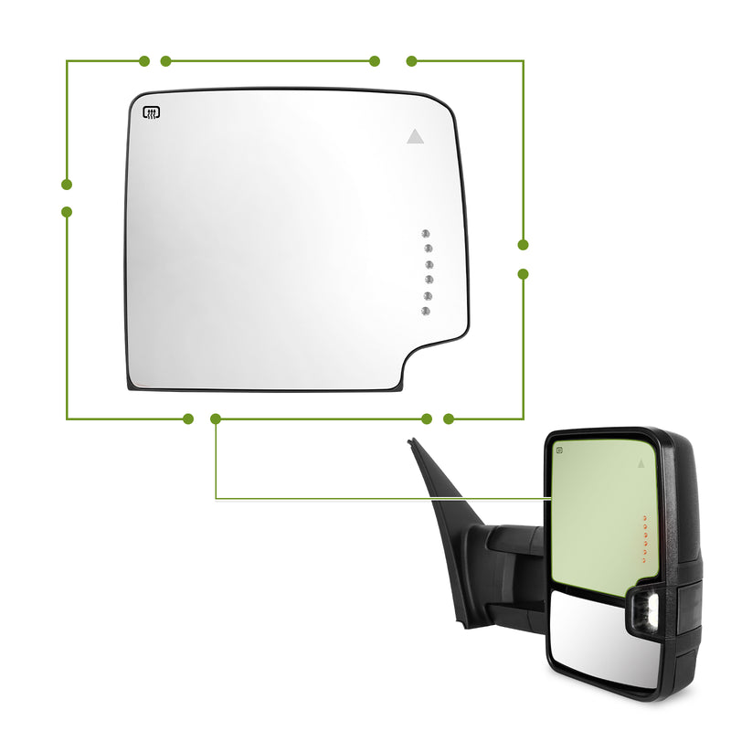 SIZIOM® Replacement Parts- Right/Passenger Side Upper Glass with BSM-2