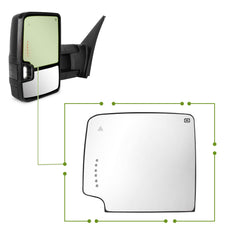 SIZIOM® Replacement Parts- Left/Driver Side Upper Glass with BSM-2