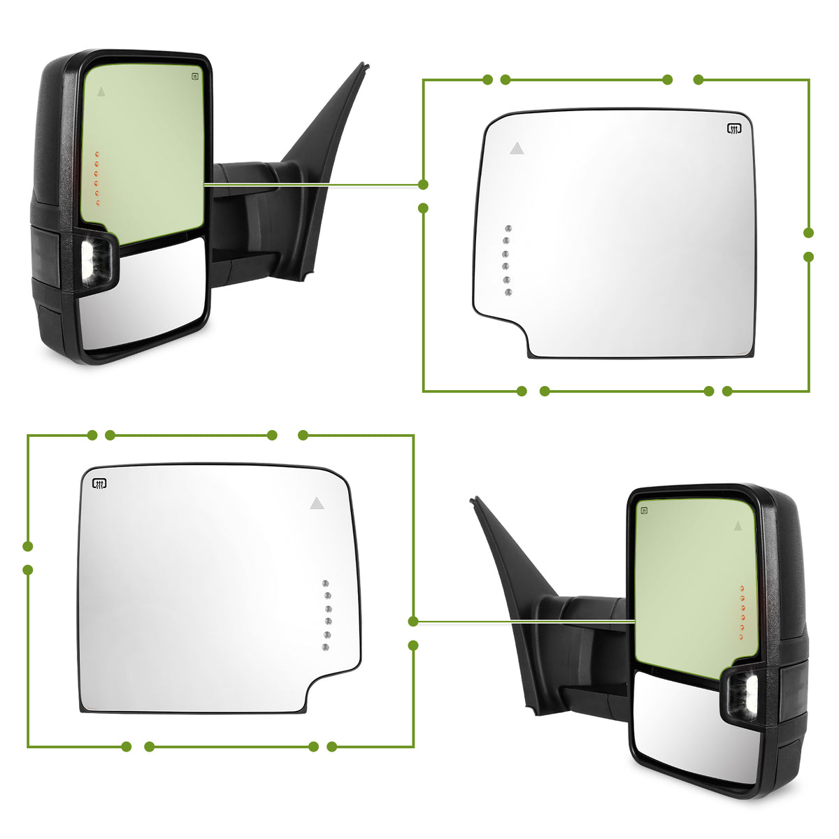 SIZIOM® Pair - Left and Right Upper Glass with BSM