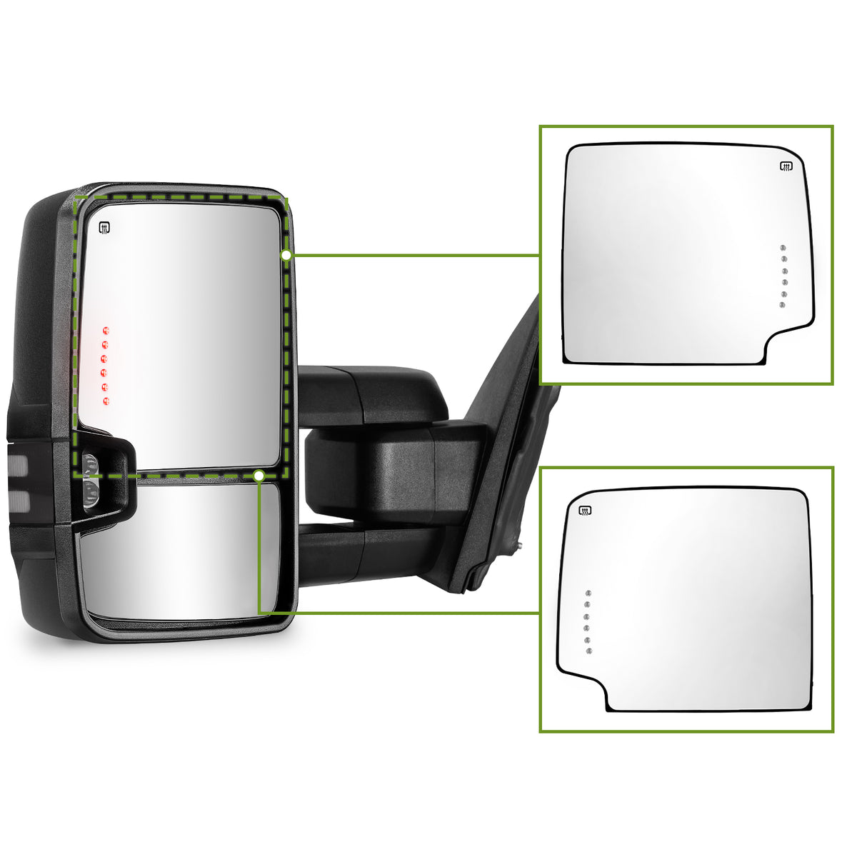 SIZIOM® Pair - Left and Right Upper Glass Replacement Only